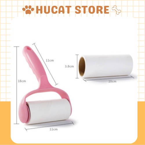 Cây lăn bụi làm sạch quần áo , ga giường, đệm sofa, chà lông chó mèo 16cm, dùng để lăn dính, xé từng lớp|HUCAT|FREESHIP