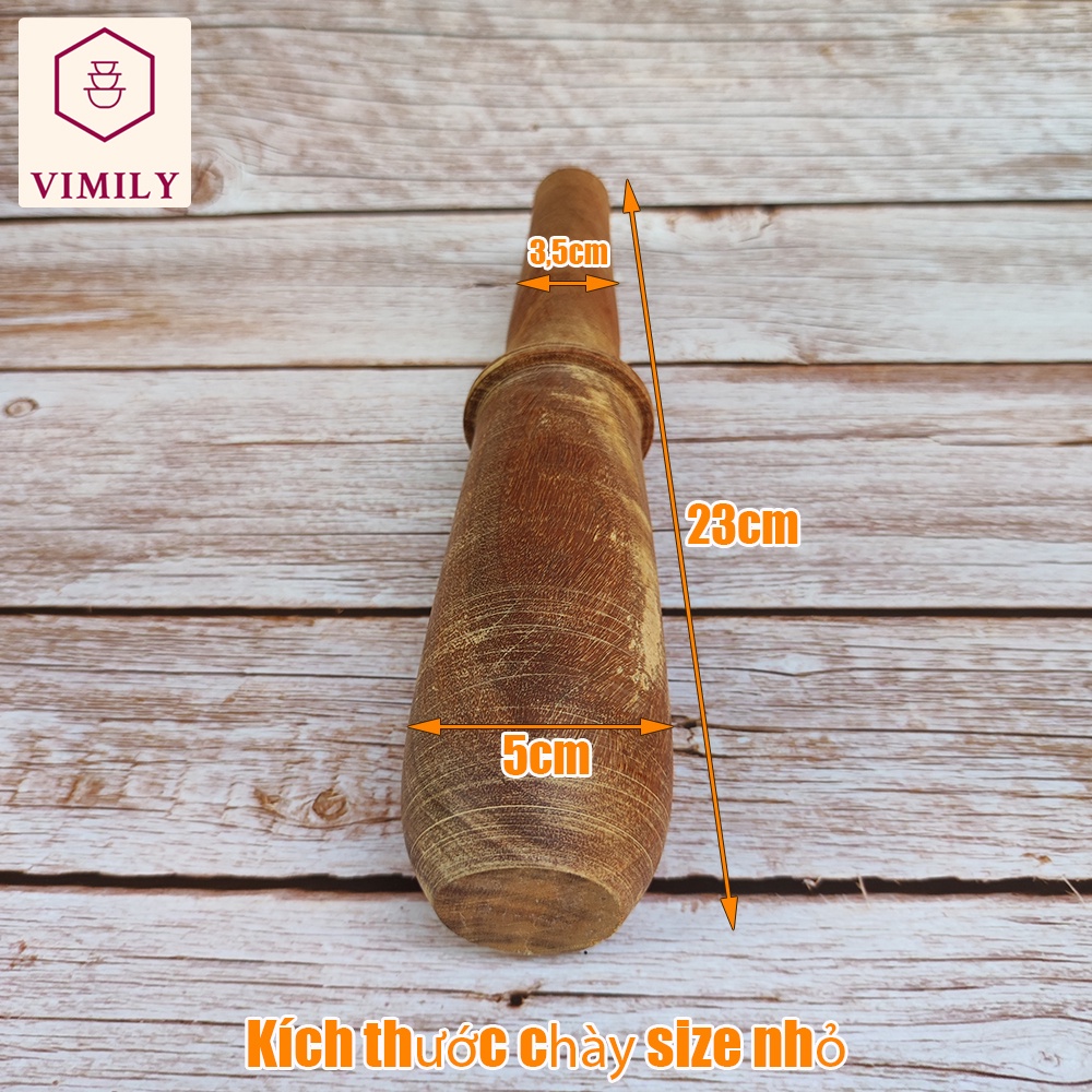 Chày gỗ nghiến 1 đầu giã tôm,cua kích thước