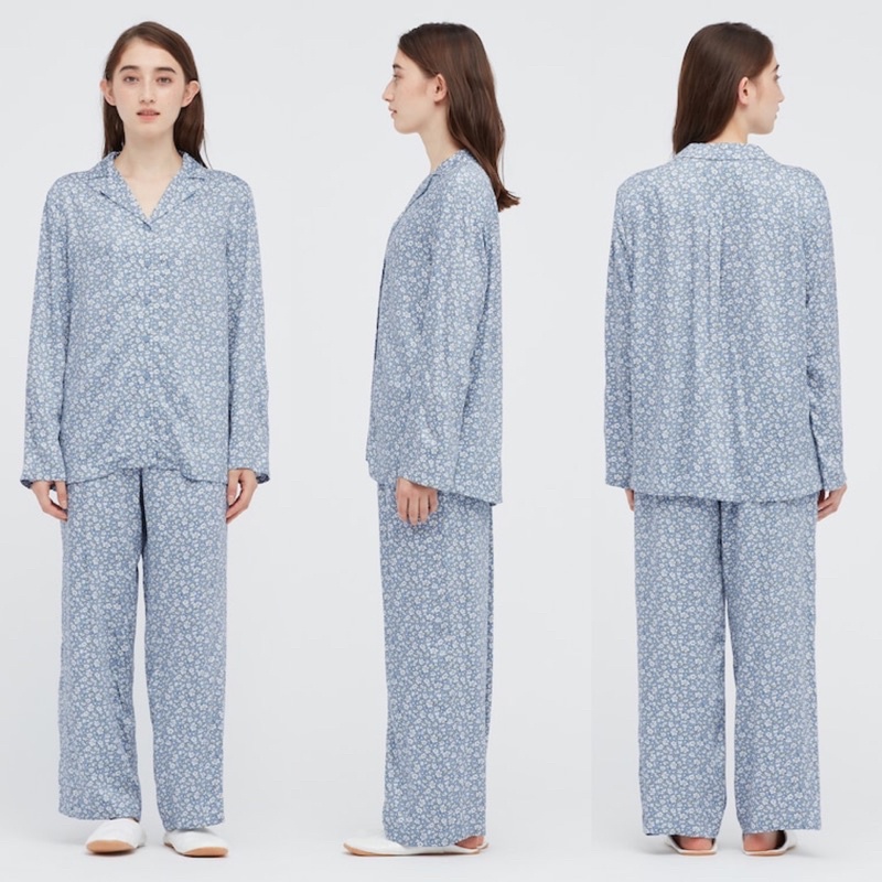 Bộ quần áo dài pyjama nữ hoa nhí xinh xắn của UNIQLO - Nhật Bản