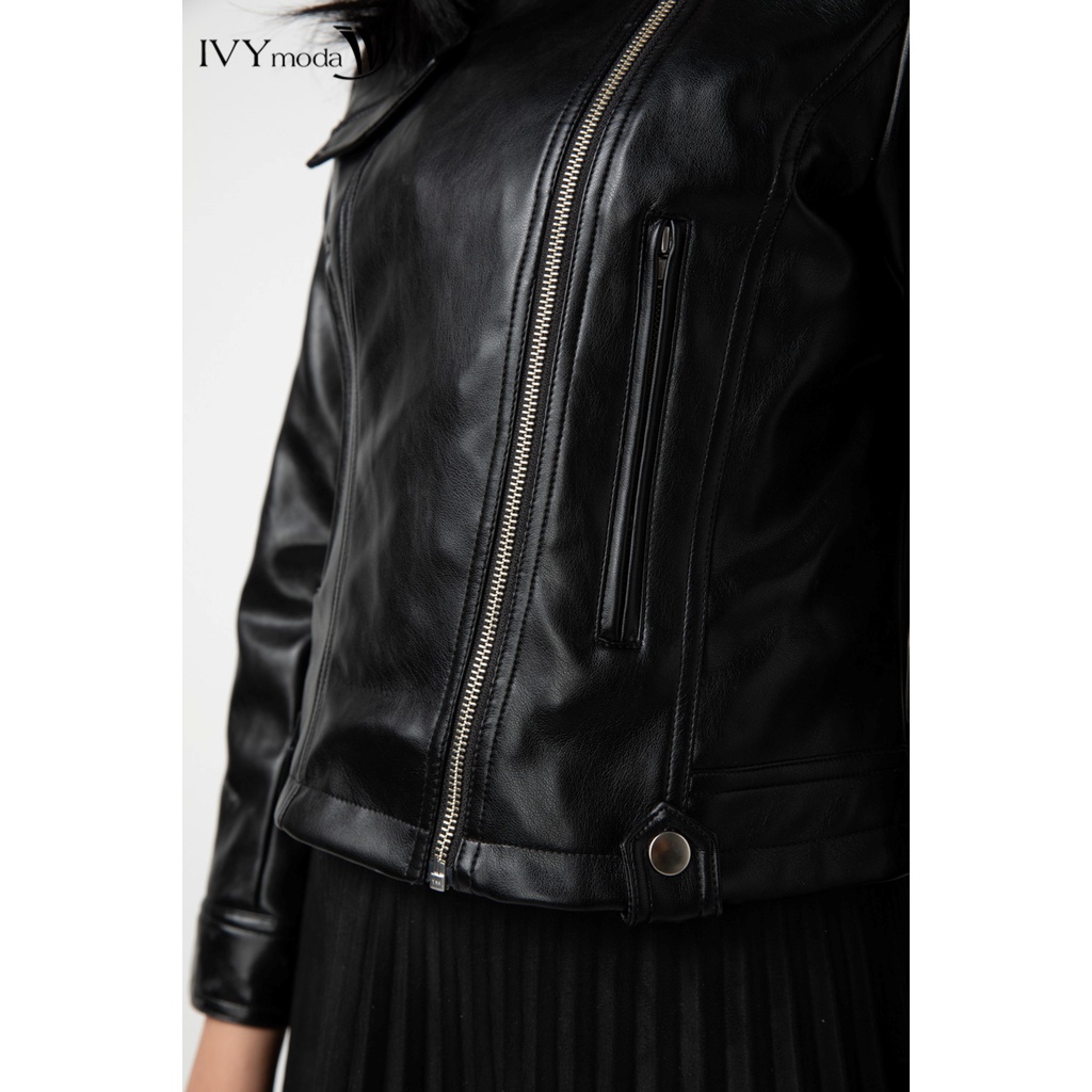 Áo khoác biker nữ giả da IVY moda MS 70B7930