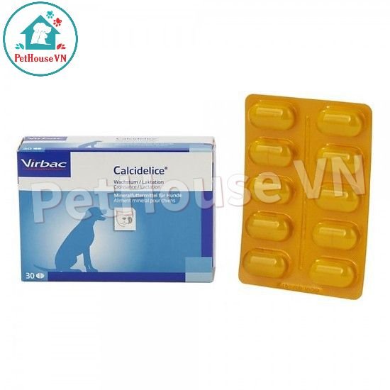 VIRBAC CALCI DELICE - Hộp 30 Viên Canxi, Phốt Pho Và Khoáng Chất Ngon Miệng Cho Chó & Mèo Hàng Chính Hãng