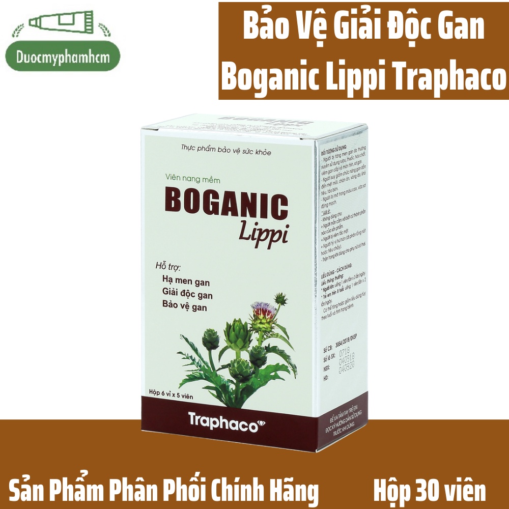 Boganic Lippi- Bổ Gan, Giải Độc Gan,Giảm Mẩn Ngứa, Tăng Sức Đề Kháng, Chống Oxy Hóa -Hộp 30 viên