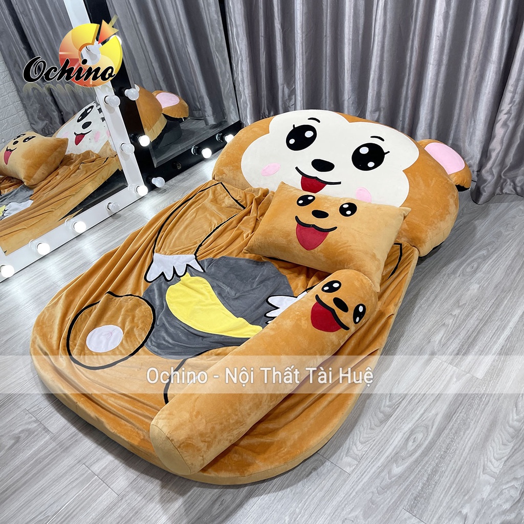 Giường Hình Thú Ngộ Nghĩnh Handmade Cao Cấp Cho Bé Size 1M1-1M6 Dày 5Cm ( Ảnh Thật)
