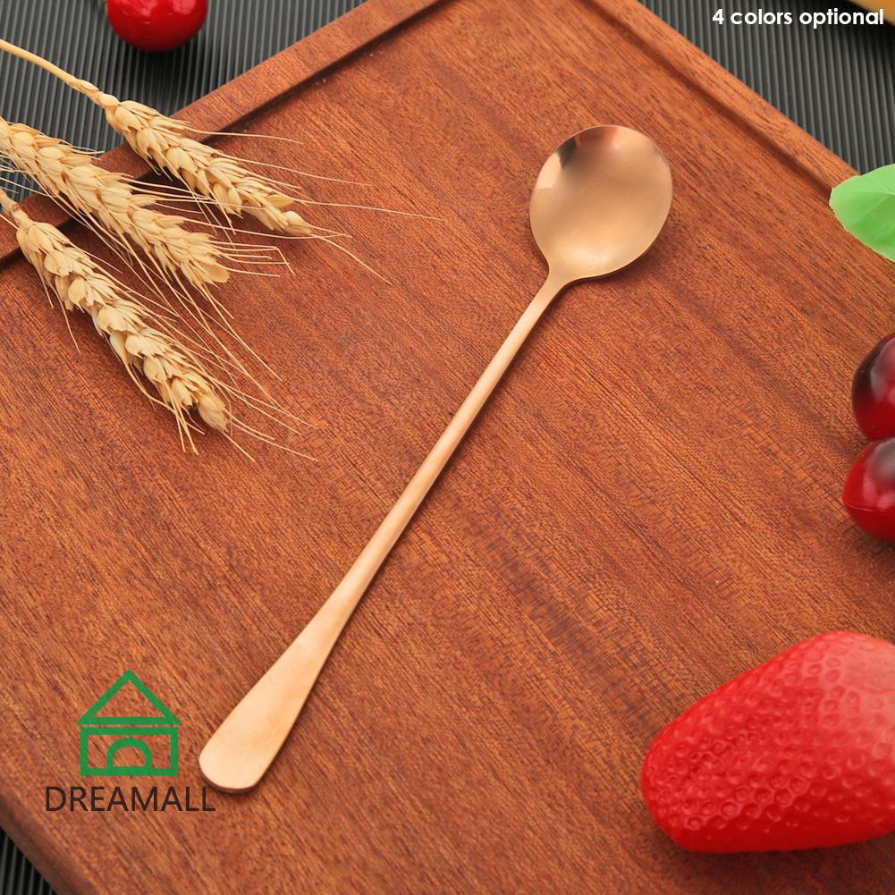 New Long Handle Stainless Steel Spoon Coffee Tea Spoons Tableware