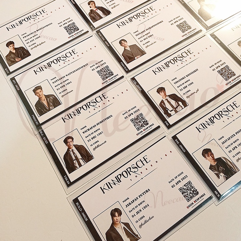 1 ID Card KINNPORSCHE The Series 16 Thành Viên MileApo BibleBuild JeffBarcode JobBas PongTong Designed Unoff Neecao