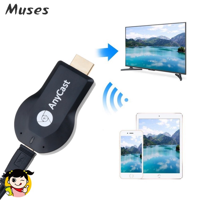 Muse07 Dongle thu tín hiệu TV không dây có kết nối WIFI cho AnyCast M2 Plus/Airplay 1080P HDMI TV