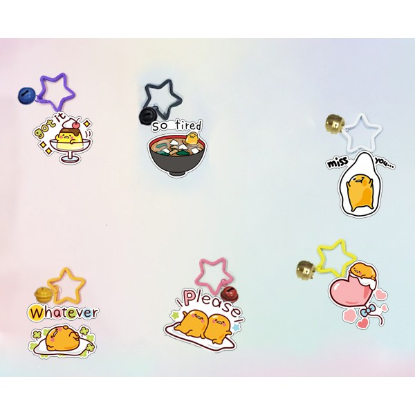 Móc khoá trứng lười gudetama dẹt vòng MKI19 móc khoá cute móc khoá dễ thương