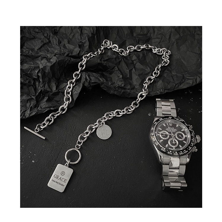 Dây Chuyền Vòng Cổ Titan Nam Nữ Cấp Không Gỉ Mặt Khắc Chữ GRAGE Cho Nam &amp; Nữ - Maxshopdoc