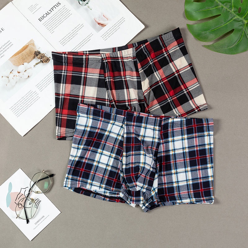 Quần Boxer Kẻ Sọc Thoáng Khí Phong Cách Thời Trang Hàn Quốc Cho Nam Giới