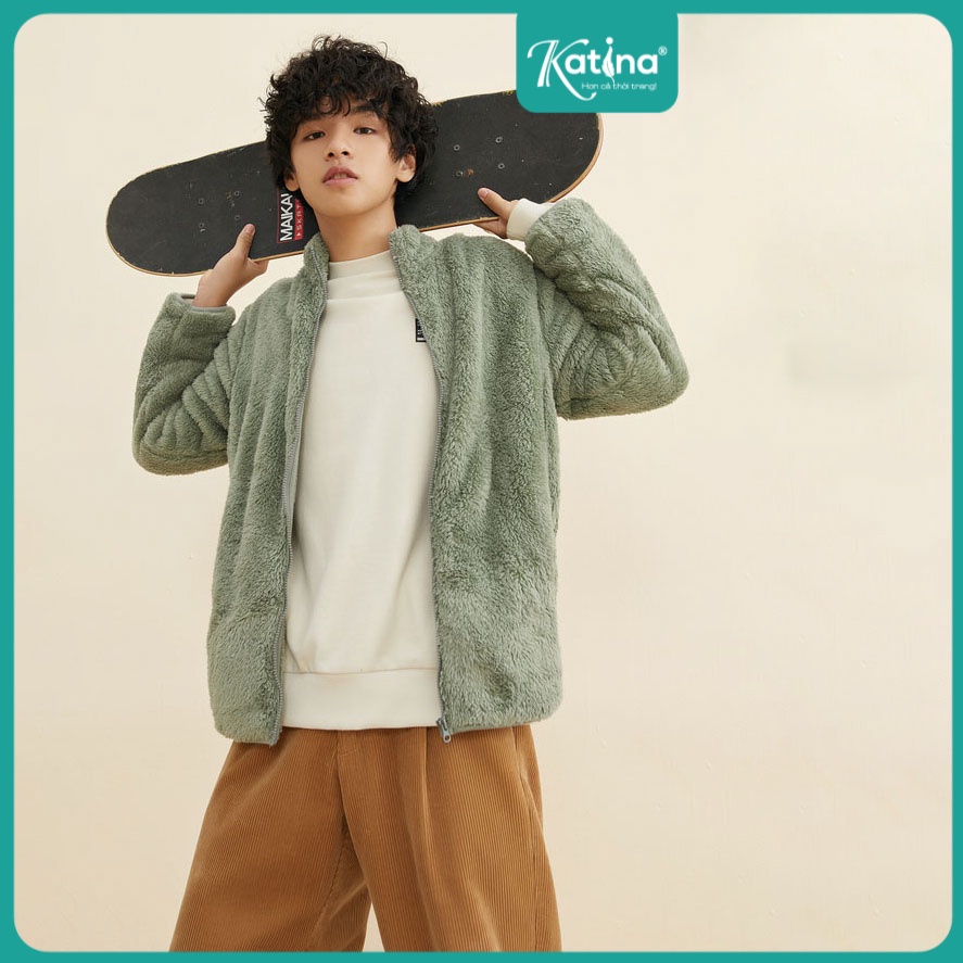 Áo Khoác Nam lông cừu mùa thu đông phong cách streetwear