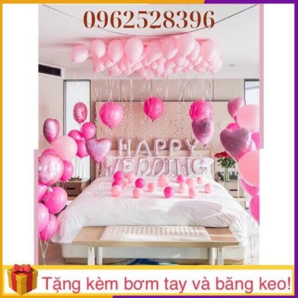 Set bóng trang trí phòng cưới, happy wedding