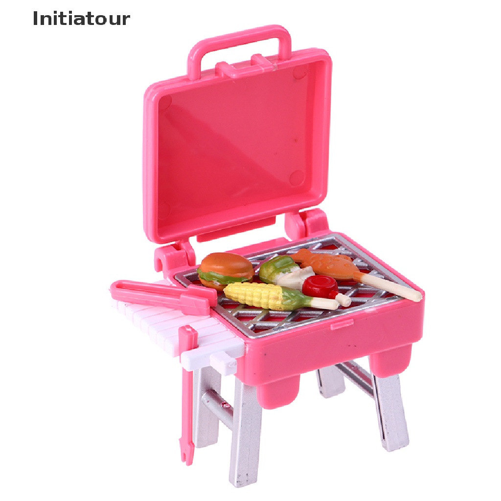 [Initiatour] Lò Nướng BBQ Màu Hồng Tỉ Lệ 1: 12 Trang Trí Nhà Búp Bê