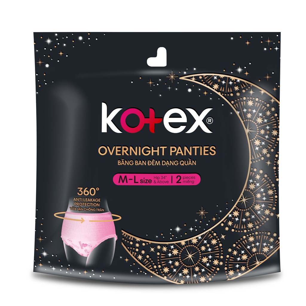 Băng vệ sinh Kotex ban đêm dạng quần 2 miếng/gói