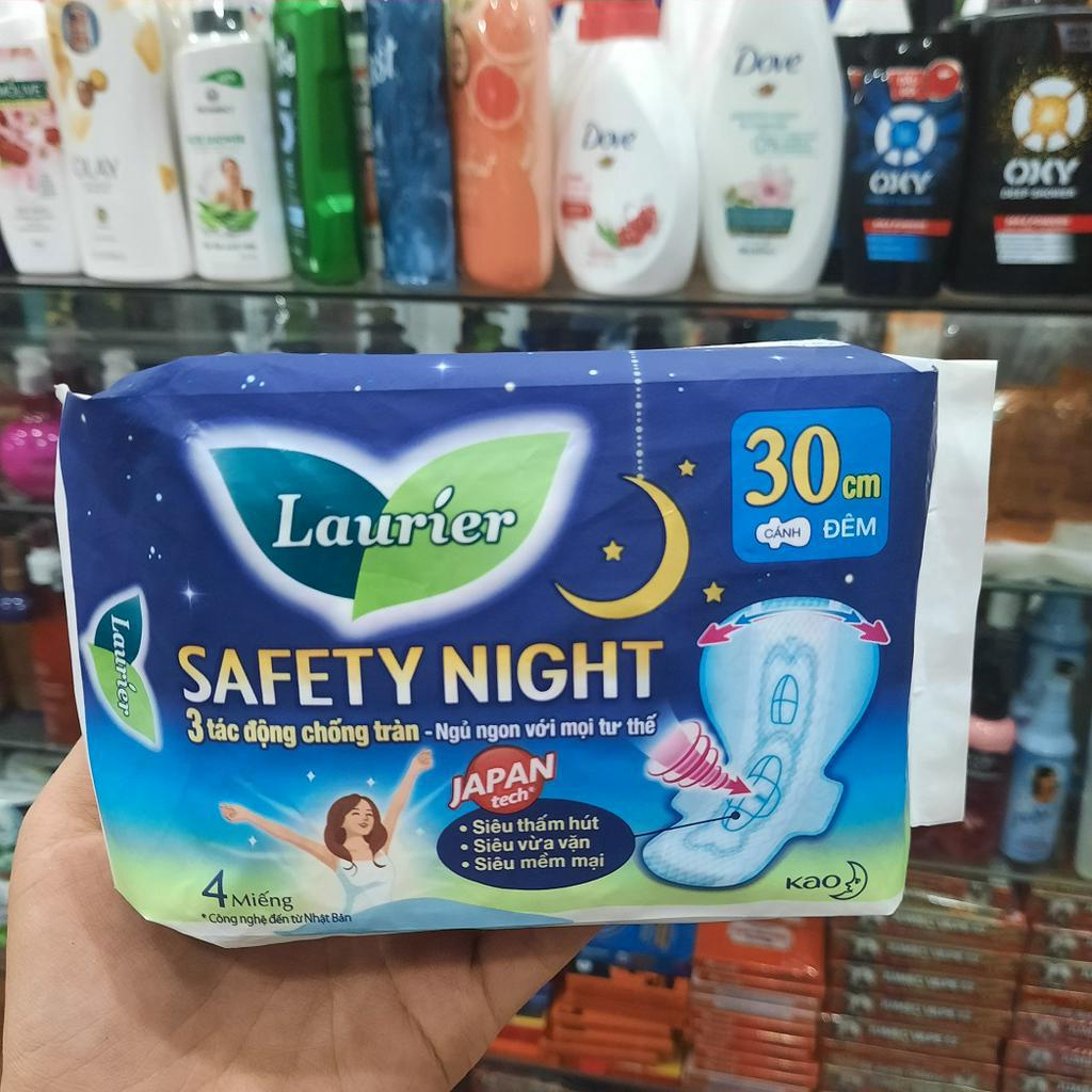 Băng vệ sinh ban đêm Laurier Safety Night 30cm gói 4 miếng