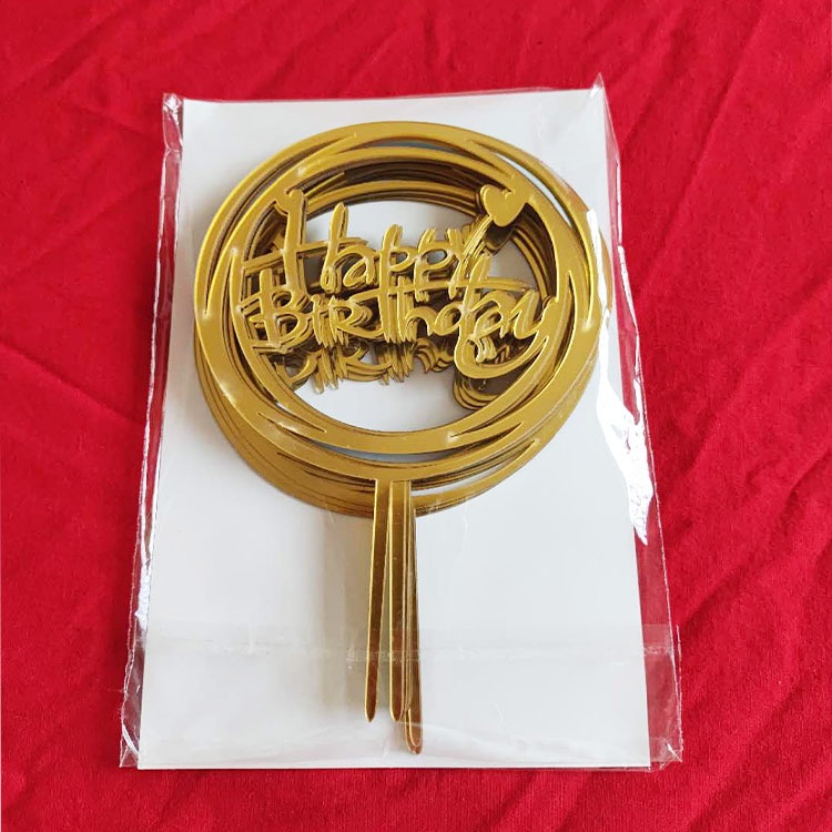 Que cắm chữ Mica trang trí bánh 'chúc mừng sinh nhật, HAPPY BIRTHDAY' - Pepper26 Shop