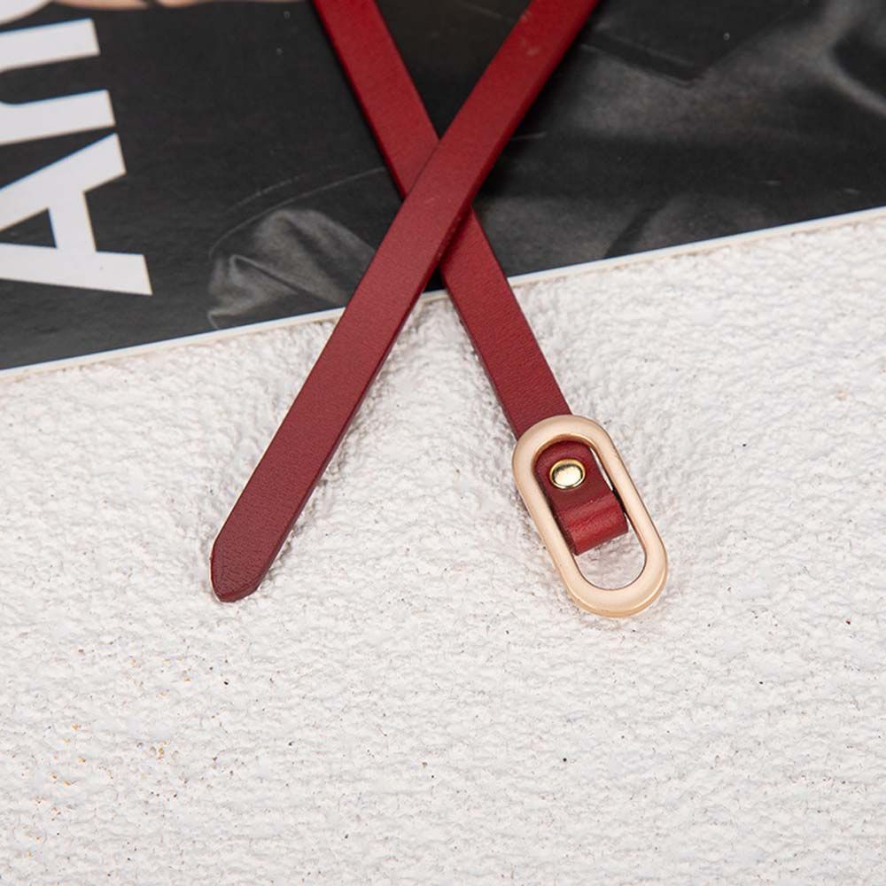 Thắt Lưng Da Bò Màu Trơn Không Bị Rách Thời Trang Cho Nữ