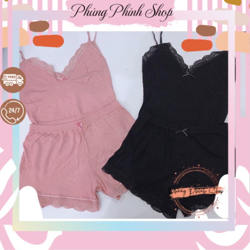 SET NGỦ PHỐI REN 2 DÂY SEXY GỢI CẢM VẢI MÁT