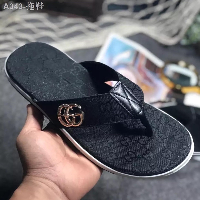 Dép tông da nam màu đen vân cá sấu nam ( đen )