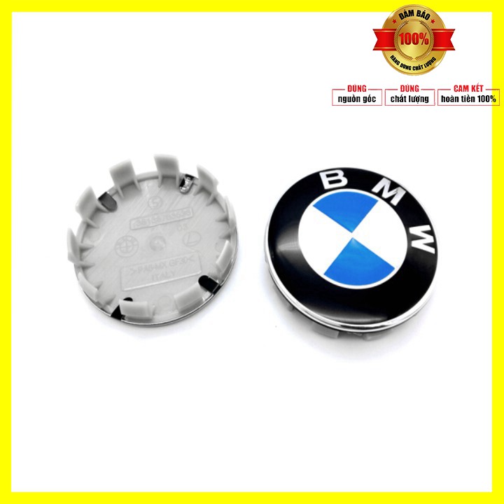 Logo chụp mâm, ốp lazang bánh xe ô tô BMW đường kính 68mm và 55mm Nhựa ABS