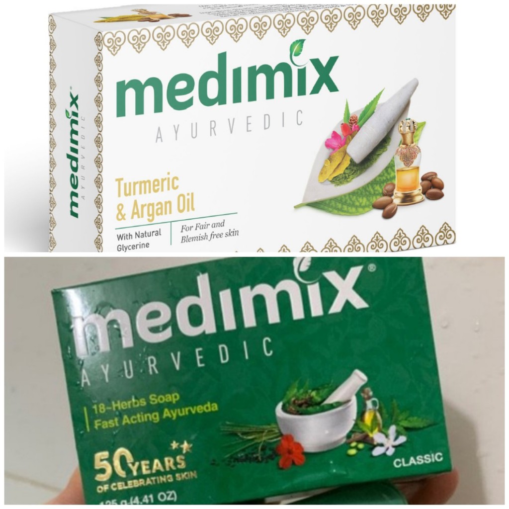 Combo 2 loại Xà phòng Medimix 18 Loại Thảo Dược - Nghệ Và Dầu Argan