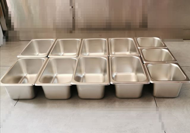 Combo khay inox đựng topping có nắp