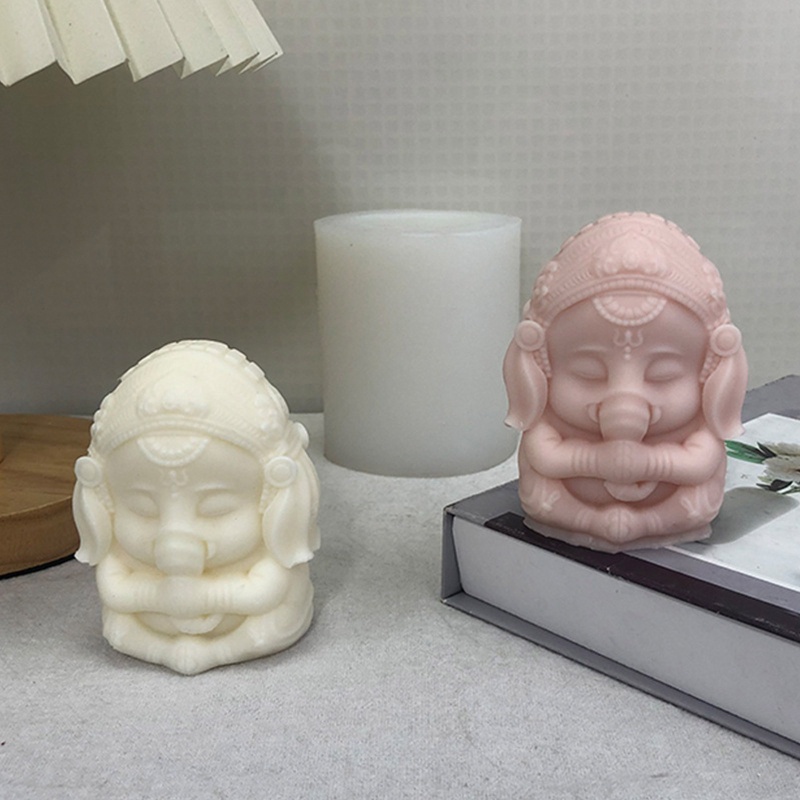 Khuôn Silicone Tạo Hình Làm Xà Phòng / Nến Hình Hindu Ganesh 3D DIY