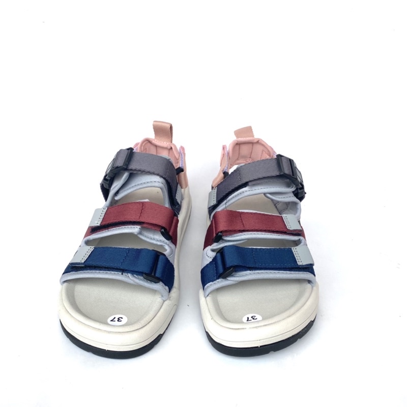 Giày Sandal Thể Thao nữ quai dù Cao Cấp Dunis Chính Hãng Rova màu sam phối Hồng