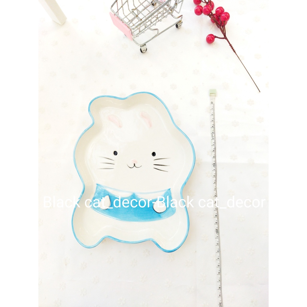 Dĩa gốm sứ cao cấp kiểu dáng hình thú siêu dễ thương