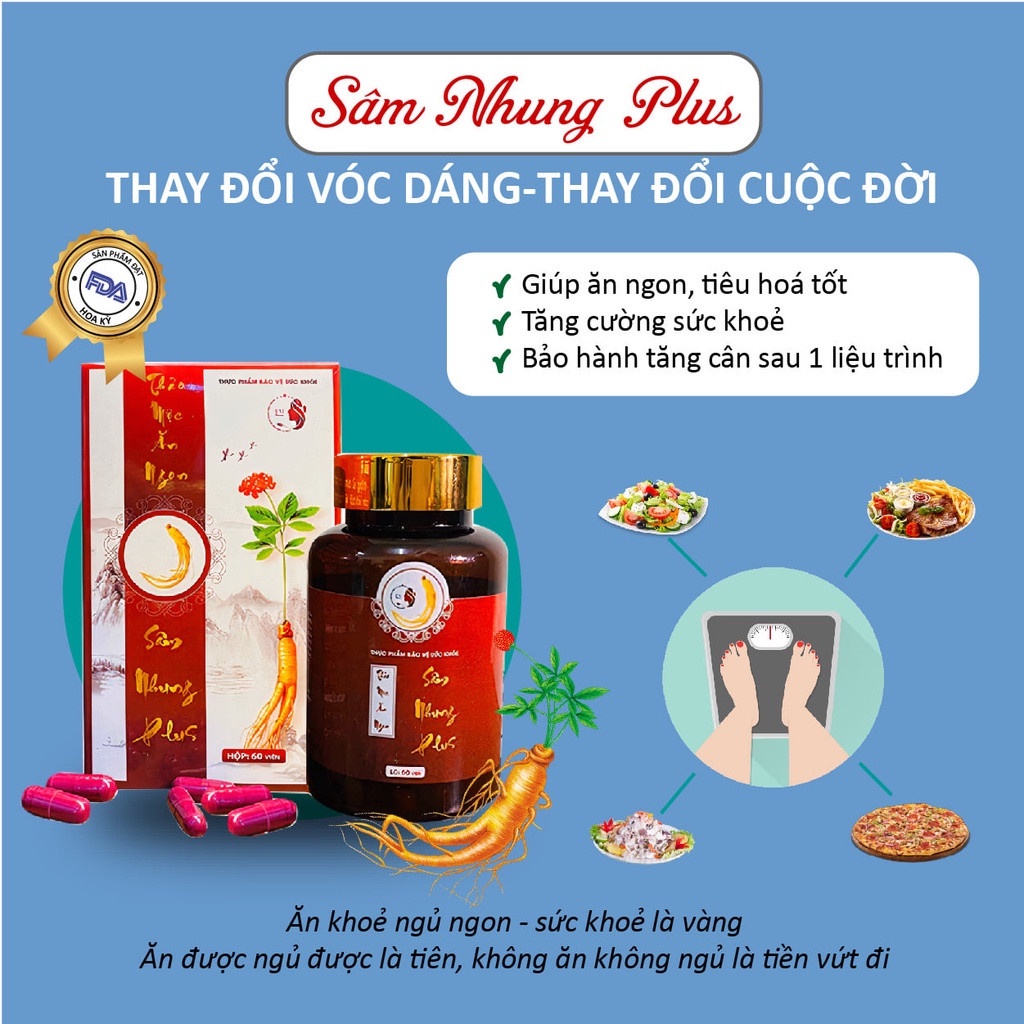 Combo 2 Hộp Viên Ăn Ngon Sâm Nhung Plus Giúp Ăn Ngon Ngủ Sâu Cải Thiện Hệ