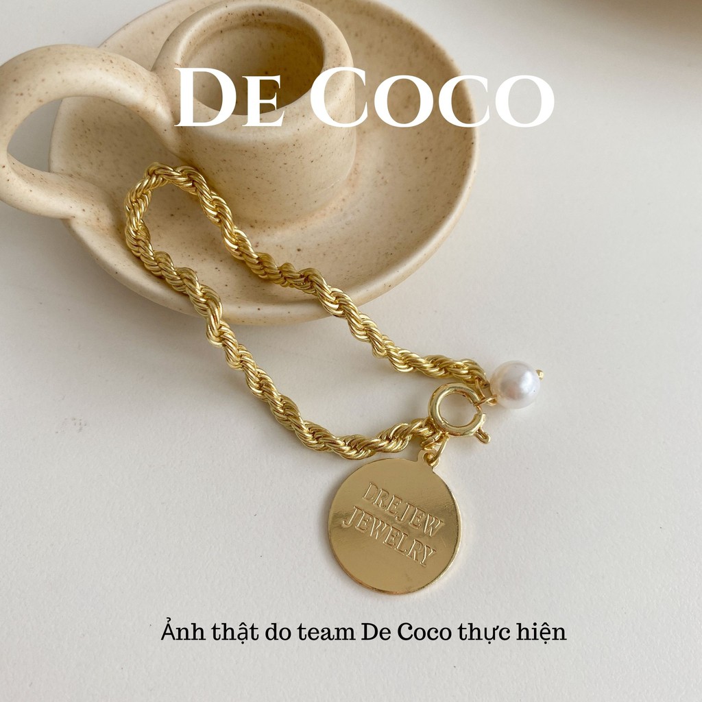 [Mã FARSSTGRE giảm 5K đơn bất kỳ] Vòng tay lắc tay dây xoắn mặt đồng xu Elena De Coco decoco.accessories