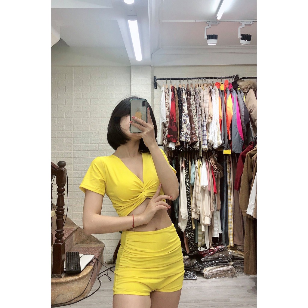 Bikini hai mảnh cộc tay quần đùi kín đáo mặc đi biển đi bơi đẹp ( Hàng loại 1) | BigBuy360 - bigbuy360.vn