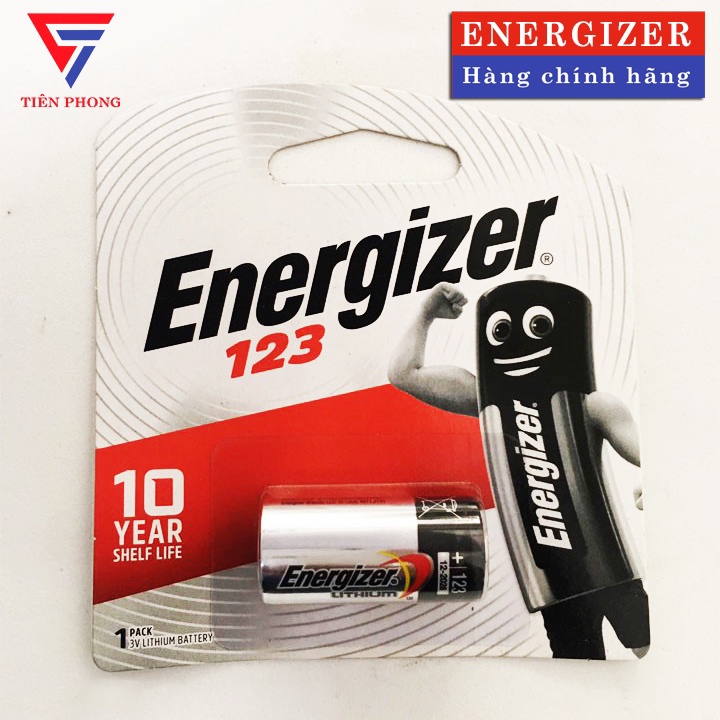 Pin CR123, CR123A Energizer 3V Lithium chính hãng - Vỉ 1 viên pin cho máy ảnh