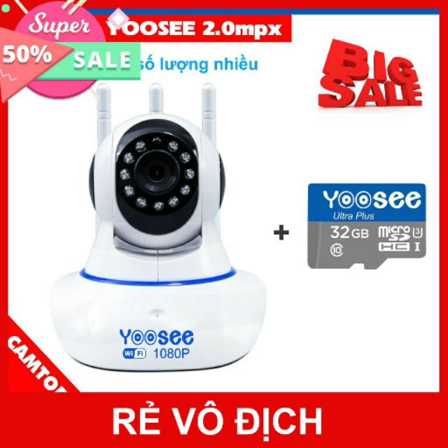 Camera Yoosee 2.0mpx FHD - Kèm Thẻ Nhớ 32GB YooSee