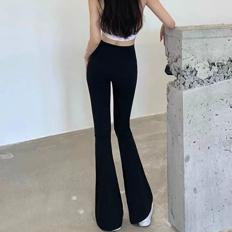 Quần yoga IELGY mỏng lưng cao co giãn màu đen cho nữ