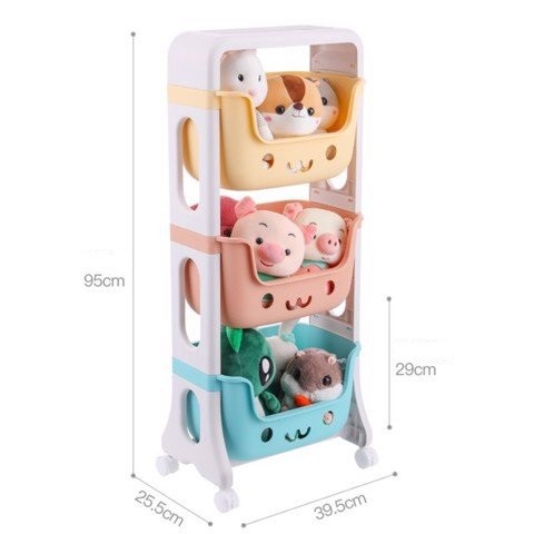 Kệ VINA TASHUAN 4 tầng đa năng đựng đồ chơi cho bé, đồ bỉm sữa, đồ dùng trẻ em có bánh xe tiện nghi