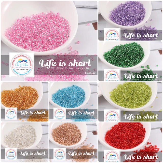 45g Hạt Cườm Thủy 2mm Đính Kết Trang Phục Thời Trang