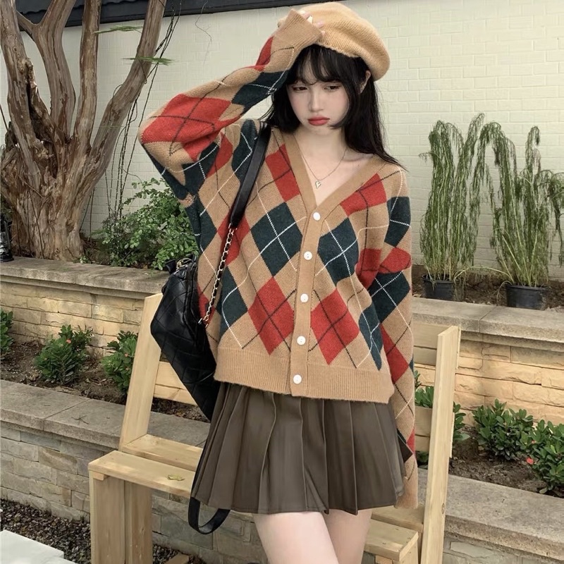 [SẴN] Áo Len Cardigan Hoạ Tiết Vintage Thu Đông (Kèm Video Thật) | BigBuy360 - bigbuy360.vn