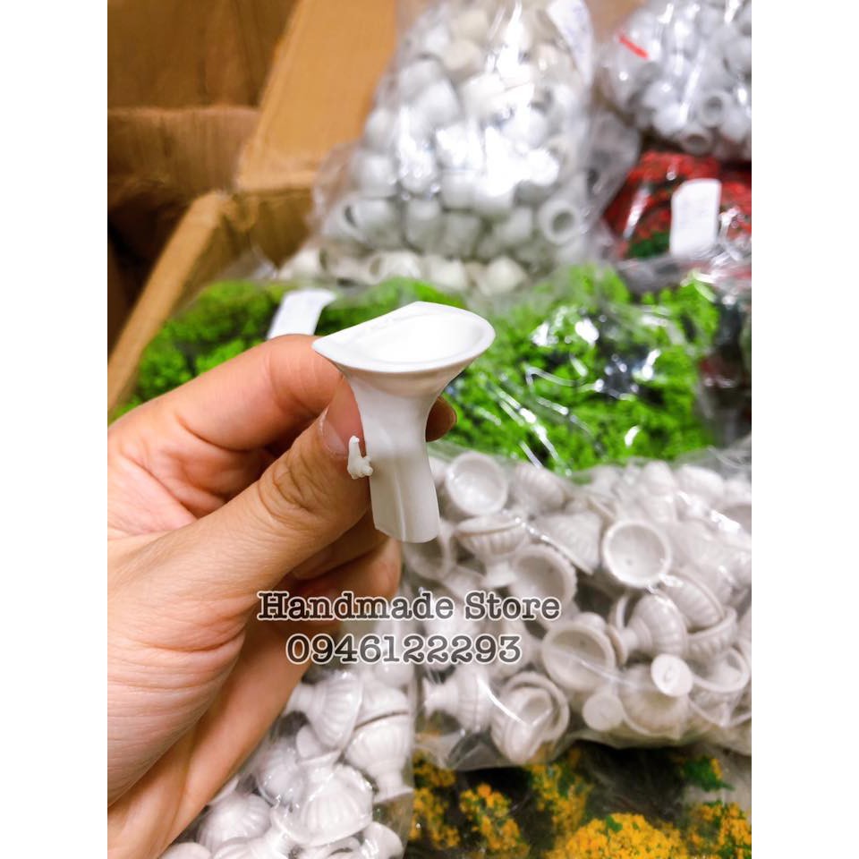 Mô hình bồn cầu - bồn rửa mặt