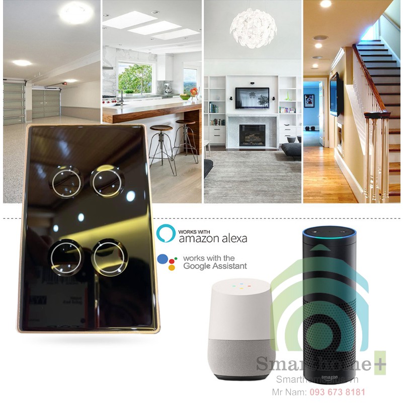 Công Tắc Zigbee Viền Kim Loại Nút Bấm Lõm Hình Chữ Nhật Tuya SHP-ZLUS