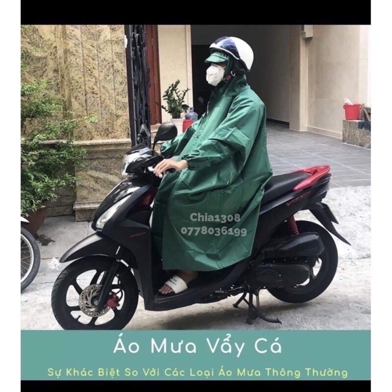 Áo mưa dây kéo vẩy cá