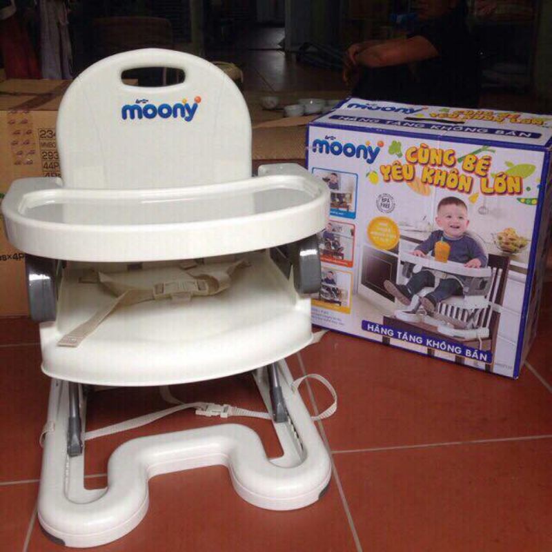 Ghế ăn dặm Mastela quà tặng Moony chính hãng gấp gọn tự chỉ huy blw