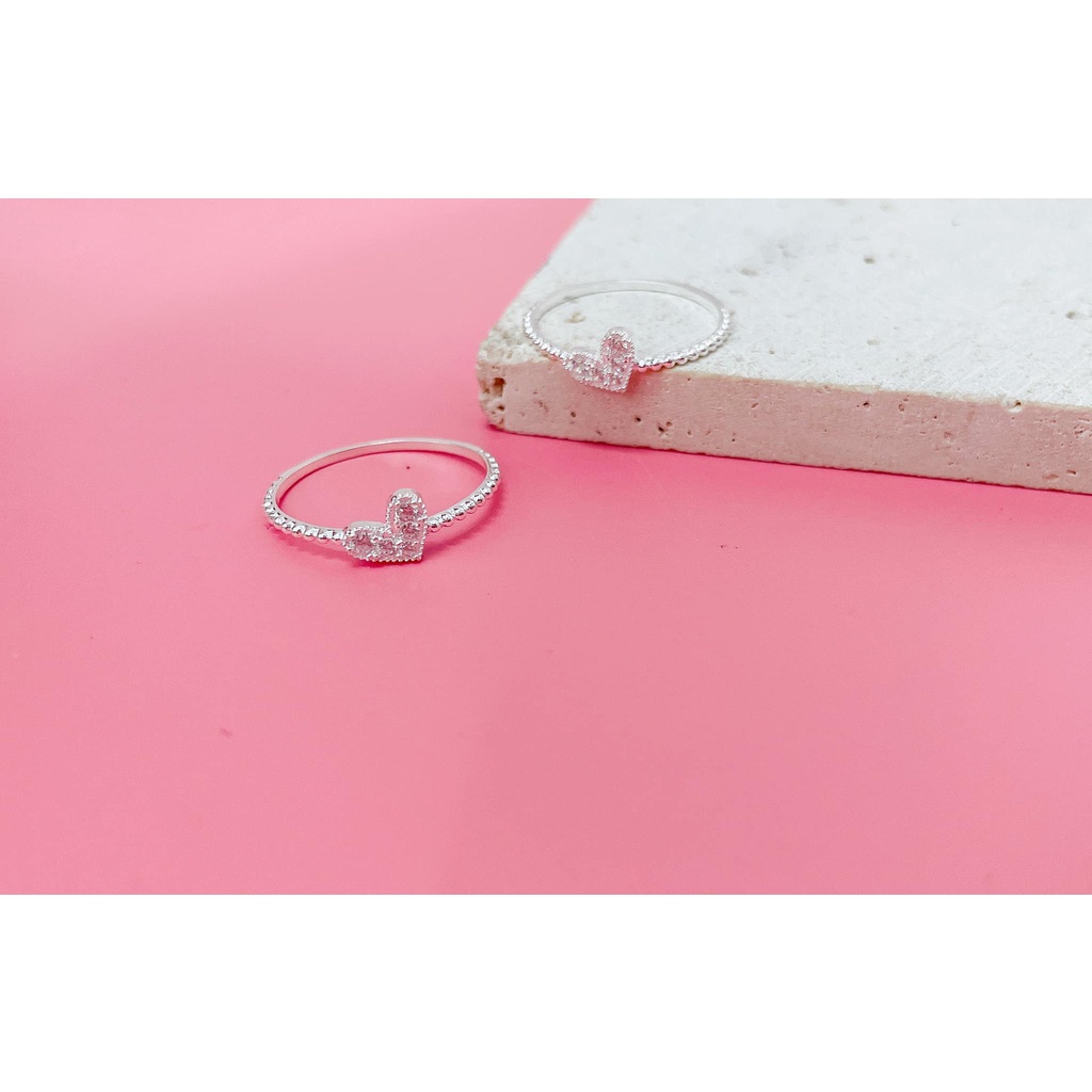 Nhẫn bạc Bibi silver mặt tim nhỏ xinh