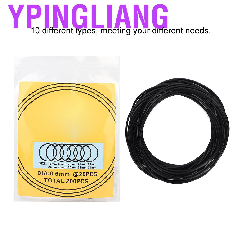Set 200 Vòng Đệm Cao Su Chống Nước Cho Đồng Hồ Đeo Tay