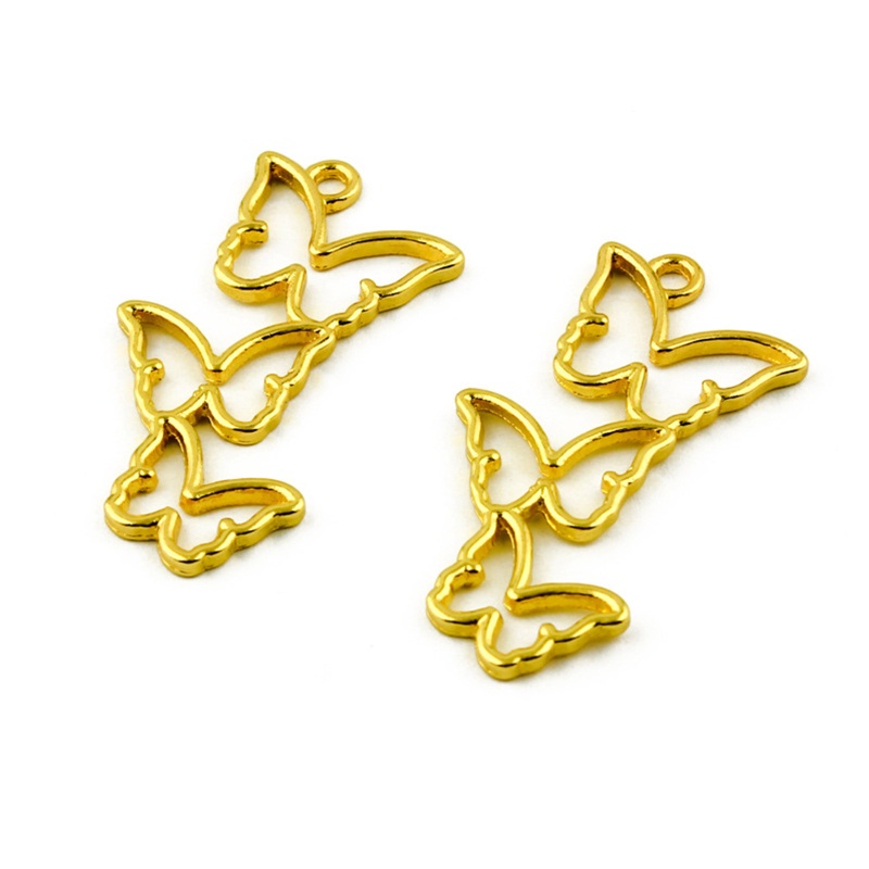 Set 5 Khuôn Làm Mặt Dây Chuyền Hình Bươm Bướm Bằng Kim Loại