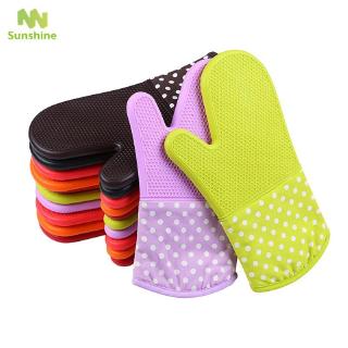 ♥♣♥ 1Pcs Baking Gloves Silicone Thickening Non-slip Anti Scald Heat Resistant Glove Microwave Oven Kitchen Cooking Tools
