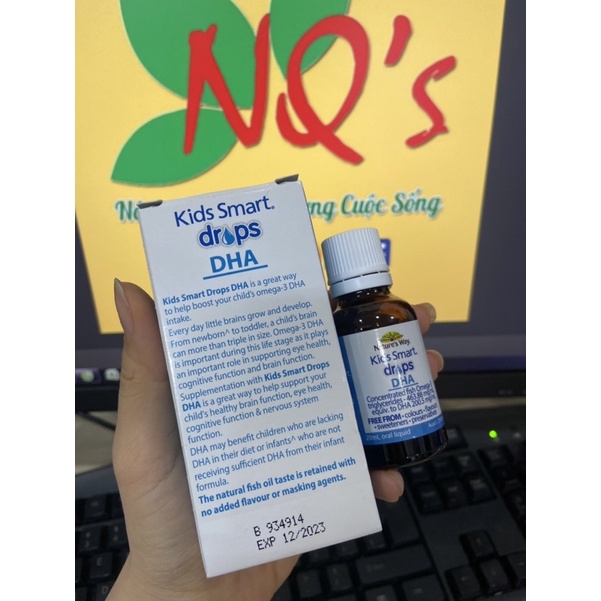 DHA dạng giọt Nature’s Way Kid Smart DHA Drops 20ml Úc Drop