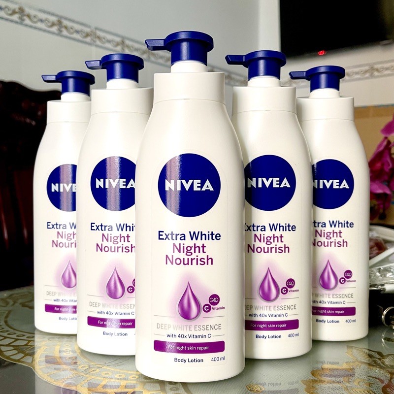 Sữa dưỡng thể giúp săn da, dưỡng trắng Nivea ban đêm (400ml)