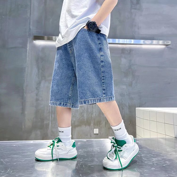 Quần short denim BXPB ống rộng phong cách năng động thời trang cho bé trai