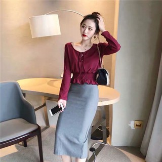 Áo Len Bẹt Vai Rút Dây Eo