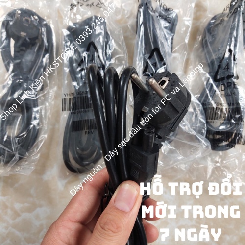 Dây nguồn sạc laptop và dây nguồn PC loại đầu tròn Cáp nguồn kết nối điện 220v tới cục sạc Laptop và Pc